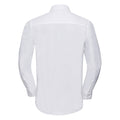 White - Back - Russell Collection Mens Long Sleeve Easy Care Tailored Oxford Shirt