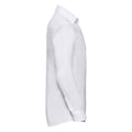 White - Side - Russell Collection Mens Long Sleeve Easy Care Tailored Oxford Shirt