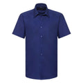 Bright Royal - Front - Russell Collection Mens Short Sleeve Easy Care Tailored Oxford Shirt