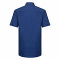 Bright Royal - Back - Russell Collection Mens Short Sleeve Easy Care Tailored Oxford Shirt
