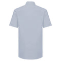 Oxford Blue - Back - Russell Collection Mens Short Sleeve Easy Care Tailored Oxford Shirt