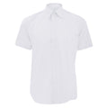 White - Front - Russell Collection Mens Short Sleeve Easy Care Tailored Oxford Shirt