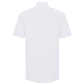 White - Back - Russell Collection Mens Short Sleeve Easy Care Tailored Oxford Shirt