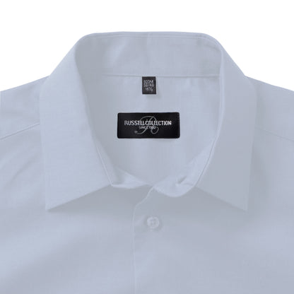 Oxford Blue - Lifestyle - Russell Collection Mens Short Sleeve Easy Care Tailored Oxford Shirt