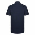 Bright Navy - Back - Russell Collection Mens Short Sleeve Easy Care Tailored Oxford Shirt