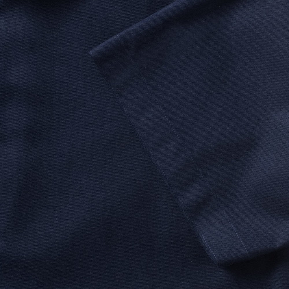 Bright Navy - Close up - Russell Collection Mens Short Sleeve Easy Care Tailored Oxford Shirt