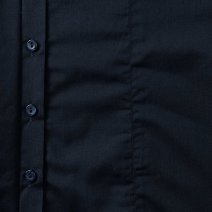 French Navy - Pack Shot - Russell Collection Ladies-Womens Long Sleeve Poly-Cotton Easy Care Fitted Poplin Shirt