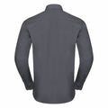Convoy Grey - Back - Russell Collection Mens Long Sleeve Poly-Cotton Easy Care Tailored Poplin Shirt