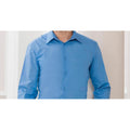 Corporate Blue - Lifestyle - Russell Collection Mens Long Sleeve Poly-Cotton Easy Care Tailored Poplin Shirt