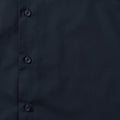 French Navy - Pack Shot - Russell Collection Mens Short Sleeve Poly-Cotton Easy Care Tailored Poplin Shirt