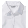 White - Side - Russell Collection Ladies-Womens Long Sleeve Easy Care Oxford Shirt