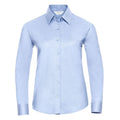 Oxford Blue - Front - Russell Collection Ladies-Womens Long Sleeve Easy Care Oxford Shirt