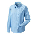 Oxford Blue - Side - Russell Collection Ladies-Womens Long Sleeve Easy Care Oxford Shirt