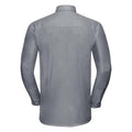 Silver Grey - Back - Russell Collection Mens Long Sleeve Easy Care Oxford Shirt