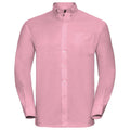 Classic Pink - Front - Russell Collection Mens Long Sleeve Easy Care Oxford Shirt