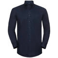 Bright Navy - Front - Russell Collection Mens Long Sleeve Easy Care Oxford Shirt