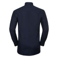 Bright Navy - Back - Russell Collection Mens Long Sleeve Easy Care Oxford Shirt
