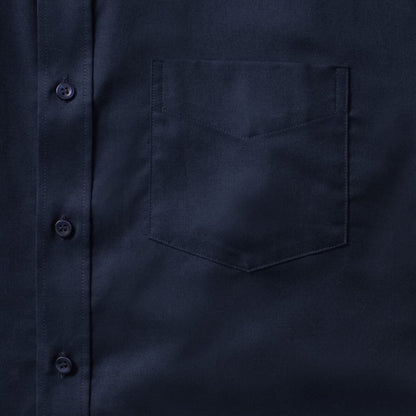 Bright Navy - Pack Shot - Russell Collection Mens Long Sleeve Easy Care Oxford Shirt