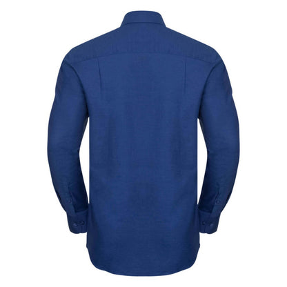 Bright Royal - Back - Russell Collection Mens Long Sleeve Easy Care Oxford Shirt