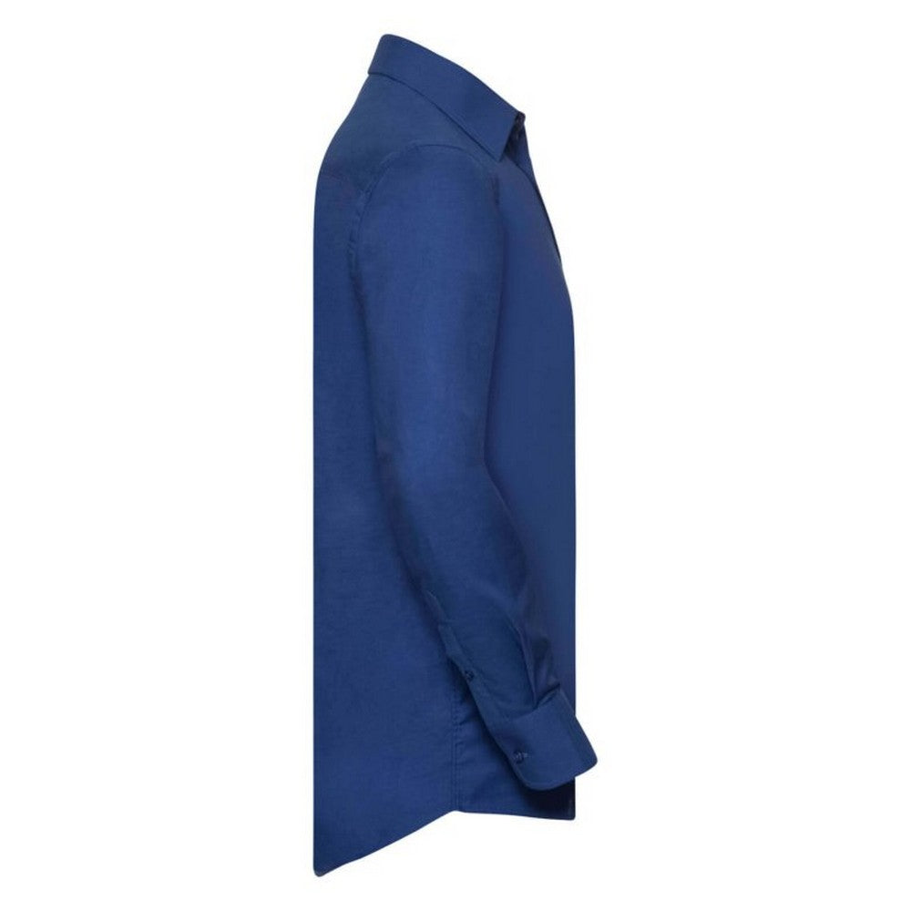 Bright Royal - Side - Russell Collection Mens Long Sleeve Easy Care Oxford Shirt