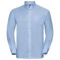 Oxford Blue - Front - Russell Collection Mens Long Sleeve Easy Care Oxford Shirt
