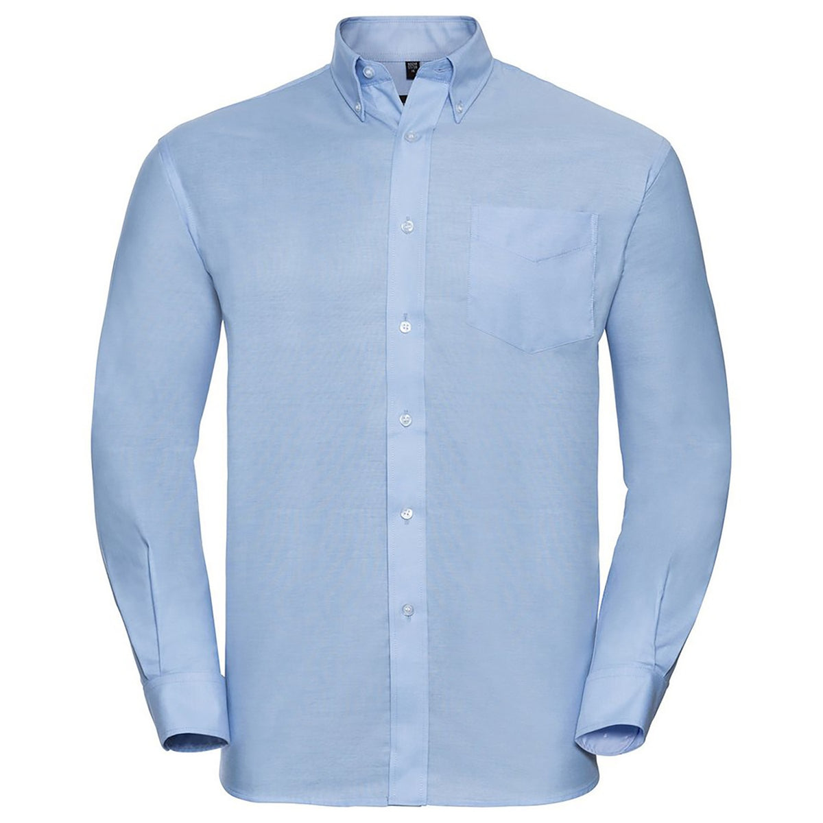 Oxford Blue - Front - Russell Collection Mens Long Sleeve Easy Care Oxford Shirt