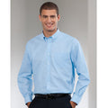 Oxford Blue - Back - Russell Collection Mens Long Sleeve Easy Care Oxford Shirt