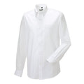 White - Back - Russell Collection Mens Long Sleeve Easy Care Oxford Shirt