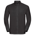 Black - Front - Russell Collection Mens Long Sleeve Easy Care Oxford Shirt