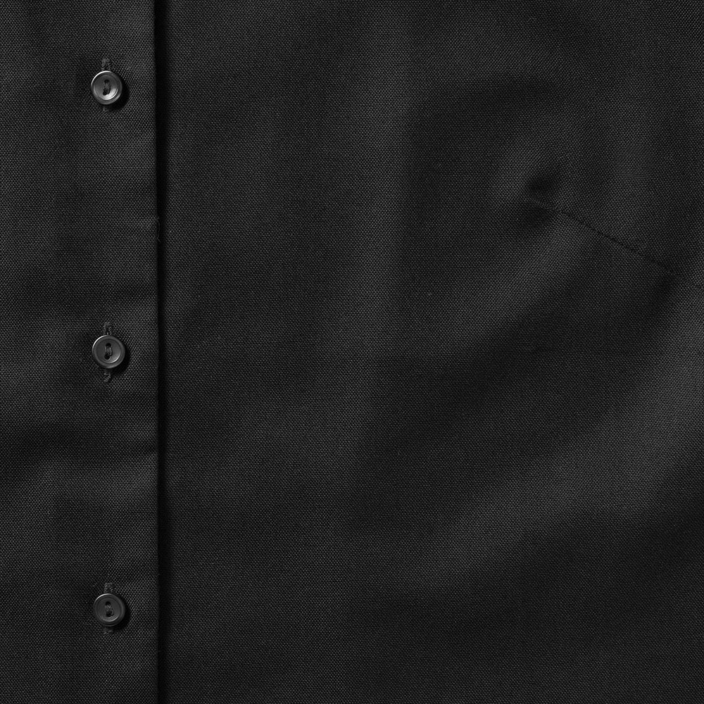 Black - Side - Russell Collection Ladies-Womens Short Sleeve Easy Care Oxford Shirt