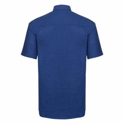Bright Royal - Back - Russell Collection Mens Short Sleeve Easy Care Oxford Shirt