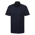 Bright Navy - Front - Russell Collection Mens Short Sleeve Easy Care Oxford Shirt