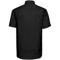 Black - Back - Russell Collection Mens Short Sleeve Easy Care Oxford Shirt