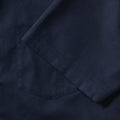 Bright Navy - Close up - Russell Collection Mens Short Sleeve Easy Care Oxford Shirt