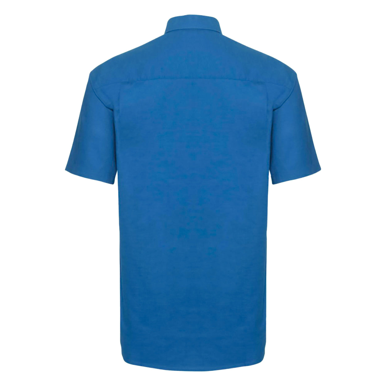 Oxford Blue - Back - Russell Collection Mens Short Sleeve Easy Care Oxford Shirt