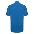 Oxford Blue - Back - Russell Collection Mens Short Sleeve Easy Care Oxford Shirt
