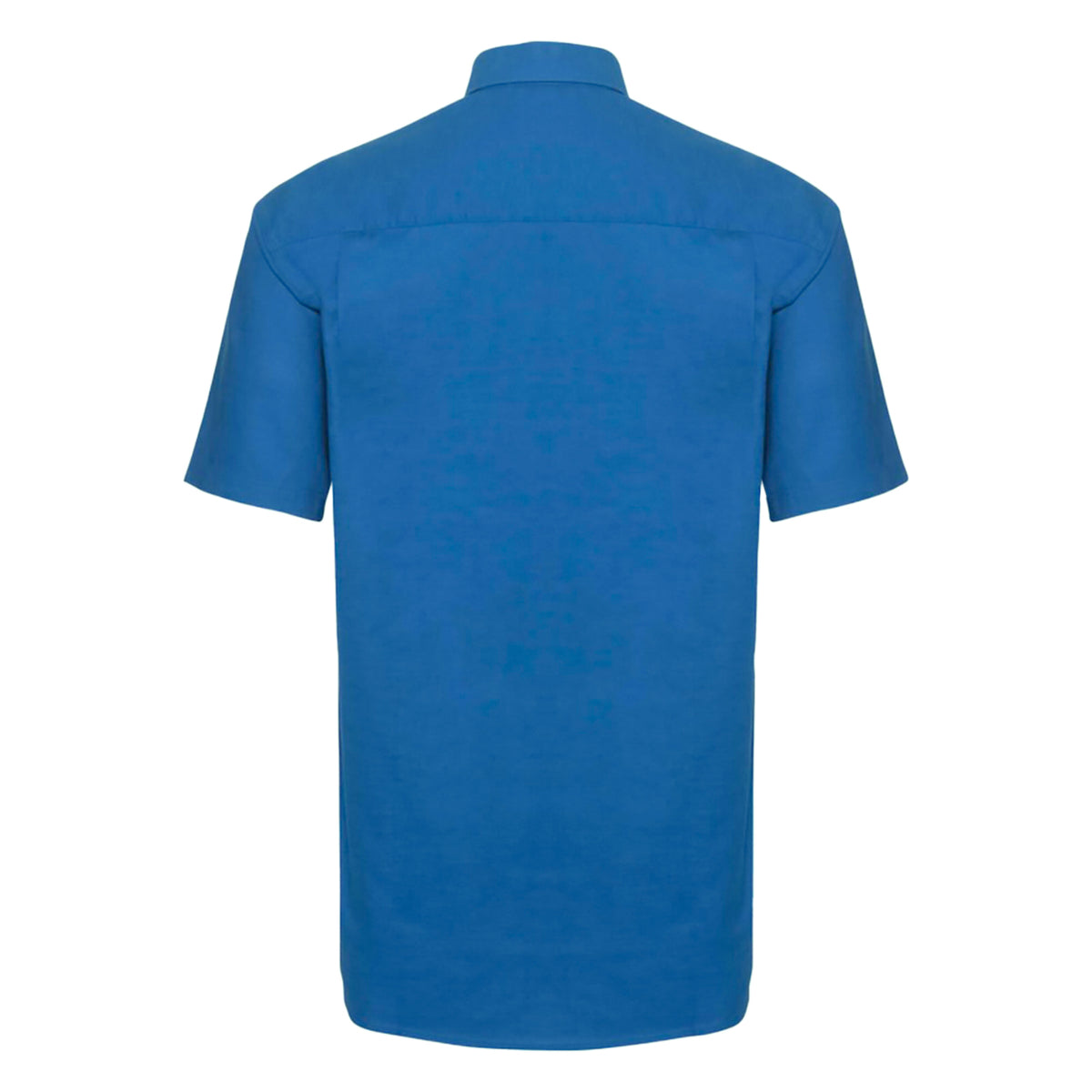 Oxford Blue - Back - Russell Collection Mens Short Sleeve Easy Care Oxford Shirt