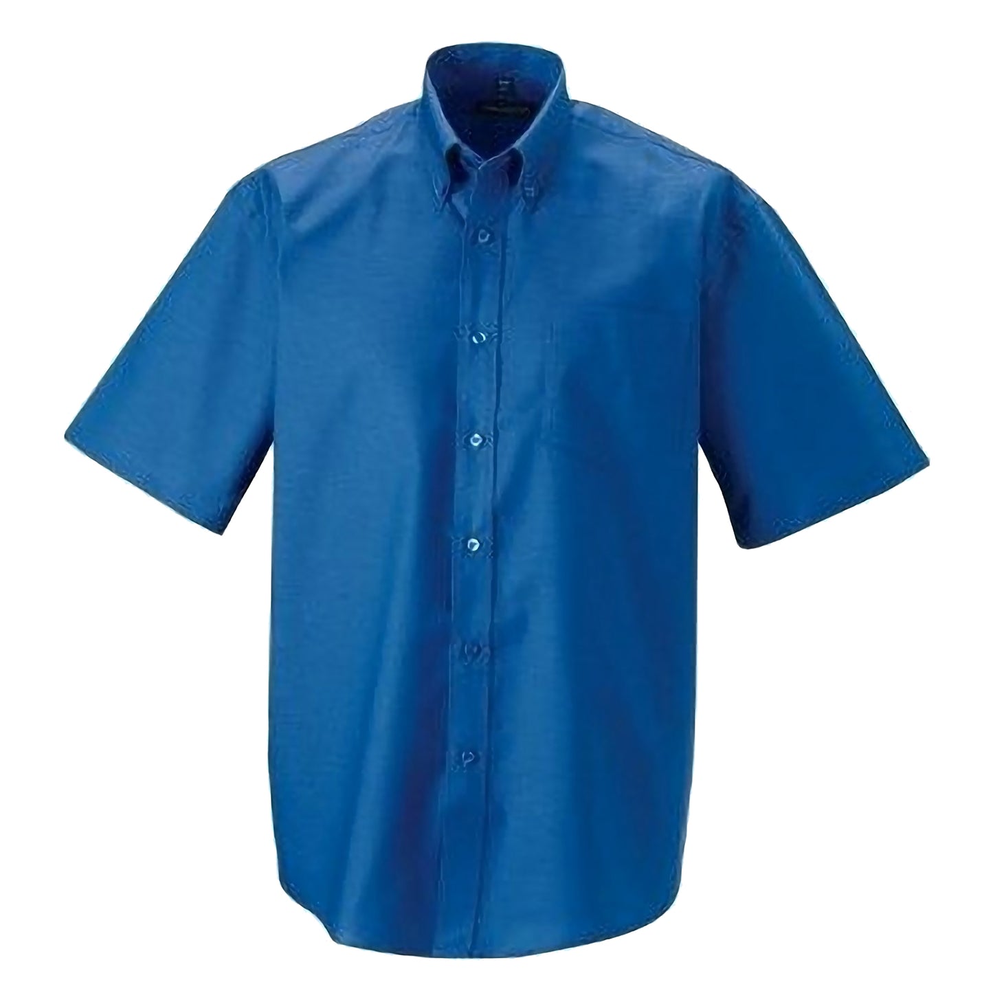 Oxford Blue - Side - Russell Collection Mens Short Sleeve Easy Care Oxford Shirt