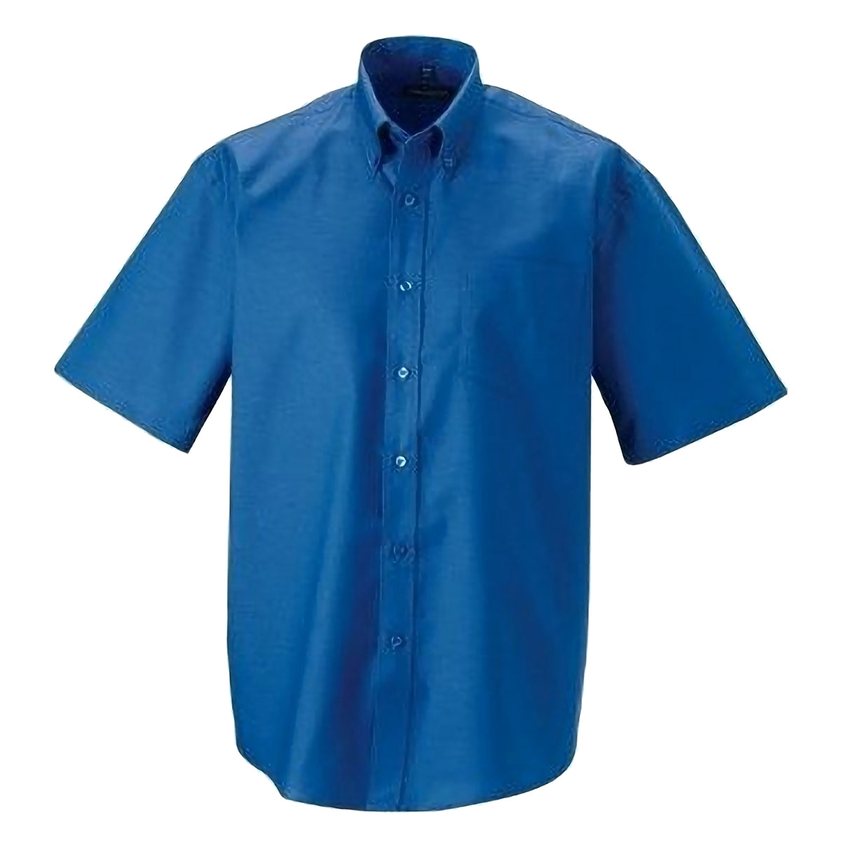 Oxford Blue - Side - Russell Collection Mens Short Sleeve Easy Care Oxford Shirt