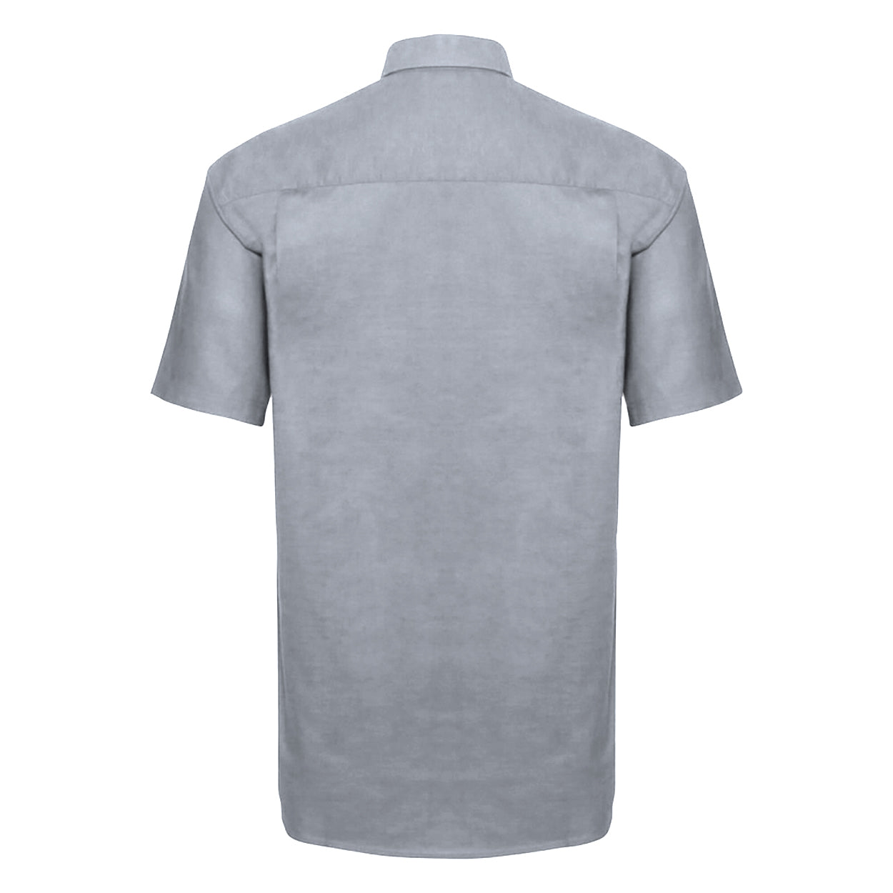 Silver Grey - Back - Russell Collection Mens Short Sleeve Easy Care Oxford Shirt