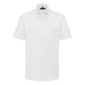 White - Front - Russell Collection Mens Short Sleeve Easy Care Oxford Shirt