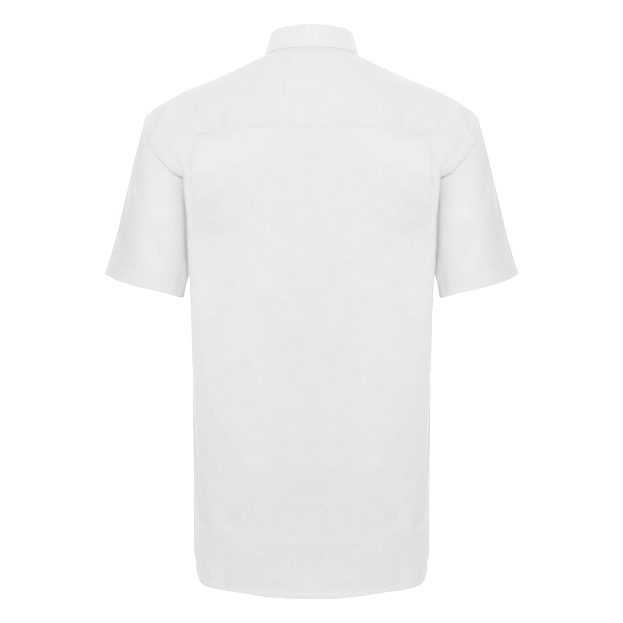 White - Back - Russell Collection Mens Short Sleeve Easy Care Oxford Shirt
