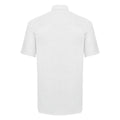 White - Back - Russell Collection Mens Short Sleeve Easy Care Oxford Shirt