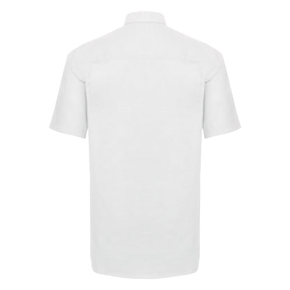 White - Back - Russell Collection Mens Short Sleeve Easy Care Oxford Shirt