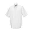 White - Side - Russell Collection Mens Short Sleeve Easy Care Oxford Shirt