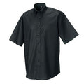 Black - Side - Russell Collection Mens Short Sleeve Easy Care Oxford Shirt