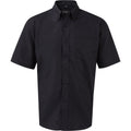 Black - Front - Russell Collection Mens Short Sleeve Easy Care Oxford Shirt