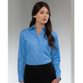 Corporate Blue - Side - Russell Collection Ladies-Womens Long Sleeve Shirt