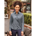 Convoy Grey - Back - Russell Collection Ladies-Womens Long Sleeve Shirt