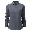 Convoy Grey - Lifestyle - Russell Collection Ladies-Womens Long Sleeve Shirt